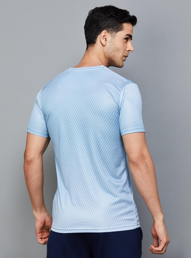 FAME FOREVER ACTIVE Men Striped Regular Fit Active T-shirt