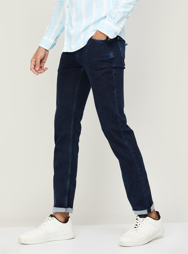 CELIO Men Washed Slim Tapered jeans