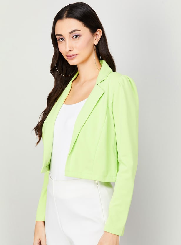 CODE Women Solid Open Front Shrug