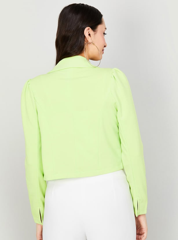 CODE Women Solid Open Front Shrug
