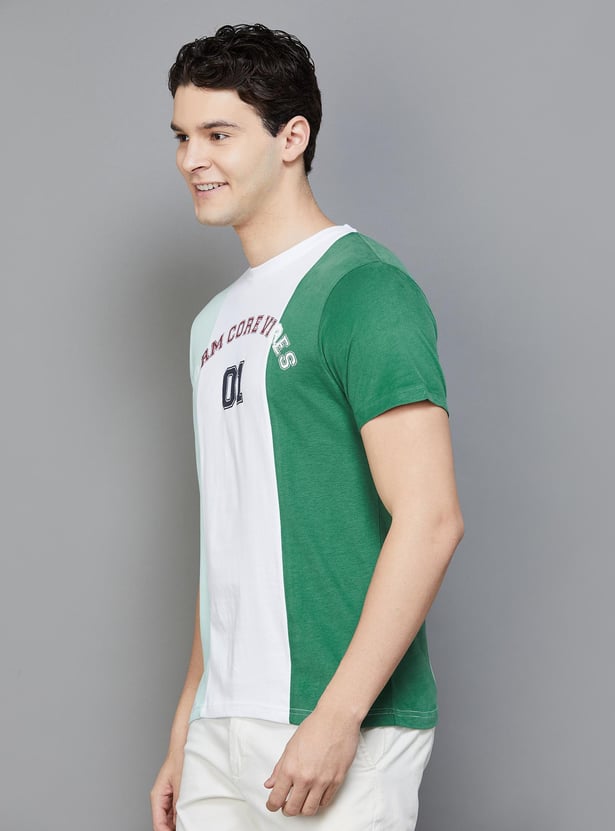 FAME FOREVER Men Colourblock Regular Fit T-shirt