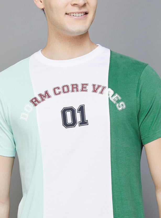FAME FOREVER Men Colourblock Regular Fit T-shirt