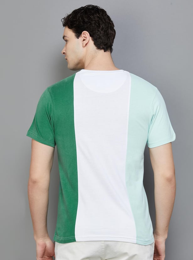 FAME FOREVER Men Colourblock Regular Fit T-shirt