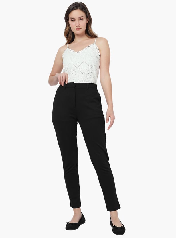 VERO MODA Women Solid Skinny Smart-Casual Trousers