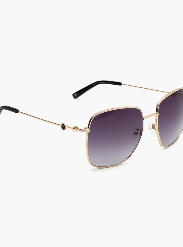 TOMMY HILFIGER Women Solid UV-Protected Square Sunglasses- TH2607C1GDBKGR55S