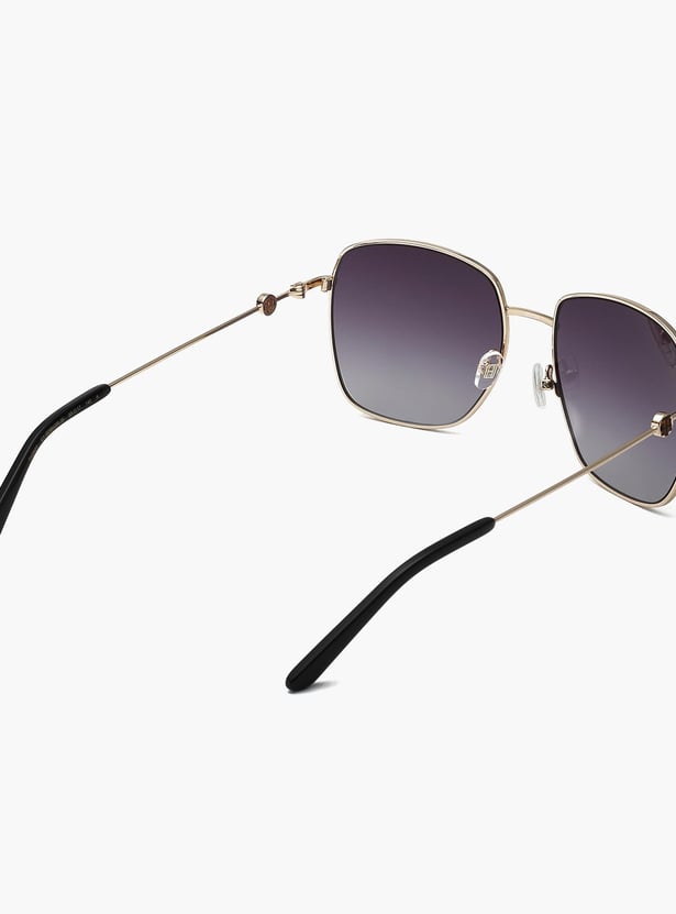 TOMMY HILFIGER Women Solid UV-Protected Square Sunglasses- TH2607C1GDBKGR55S