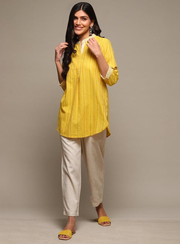 BIBA Women Striped Kurta Set