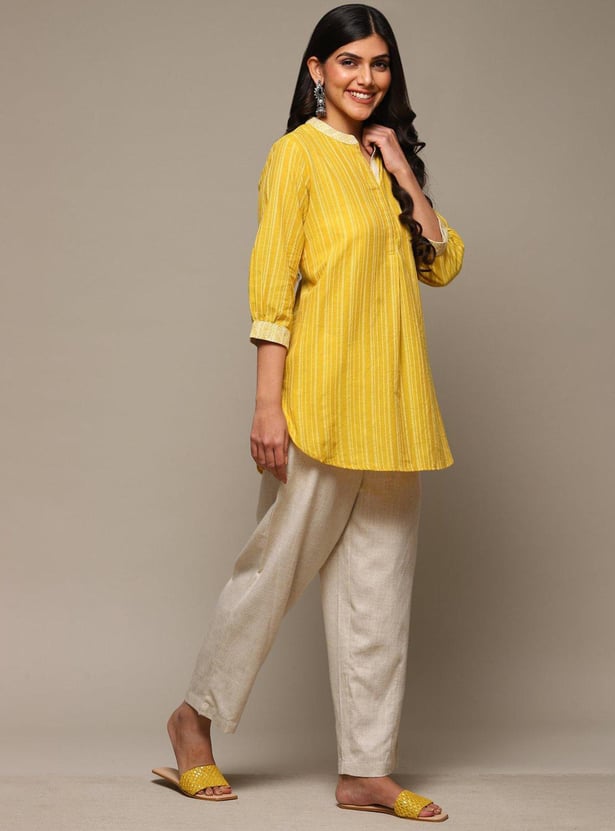 BIBA Women Striped Kurta Set