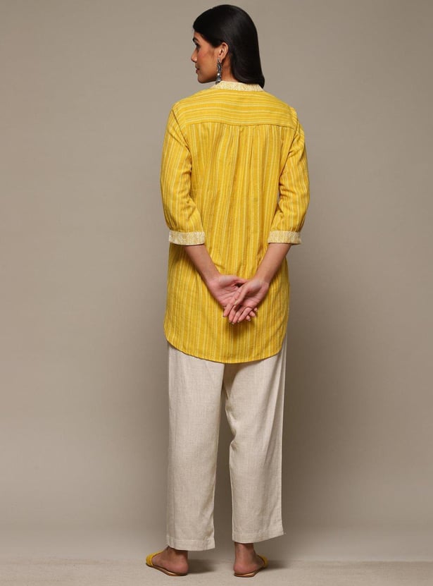 BIBA Women Striped Kurta Set