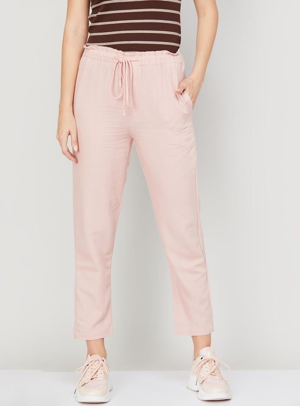 CODE CLASSIC Women Solid Drawstring Trousers