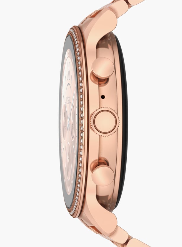 FOSSIL Gen 6 Women Embellished Smartwatch with Stainless Steel Strap - FTW6077RI