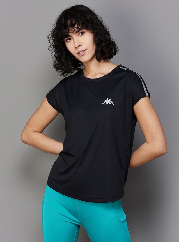 KAPPA Women Solid Round Neck Sports T-shirt