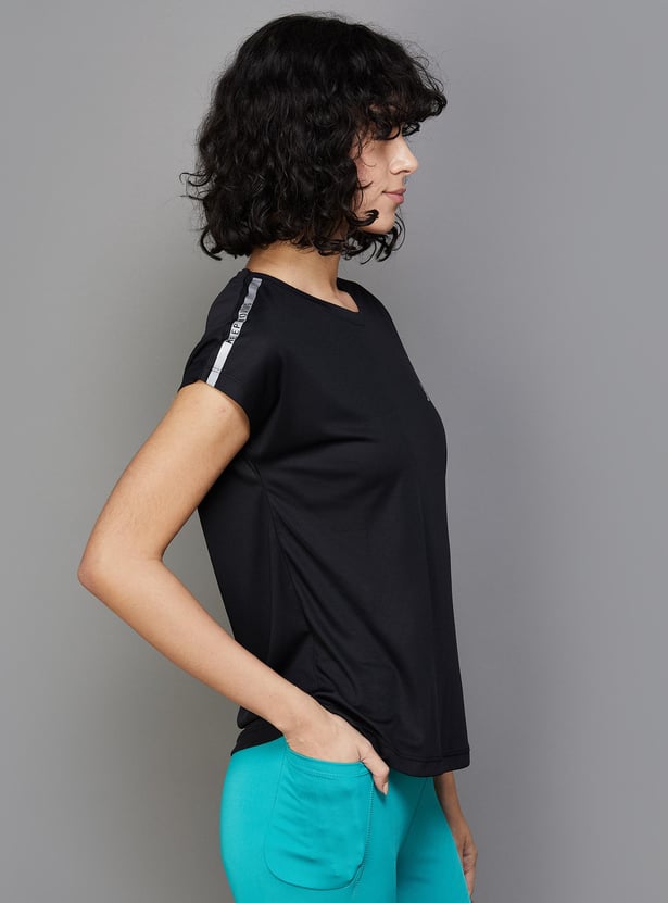 KAPPA Women Solid Round Neck Sports T-shirt