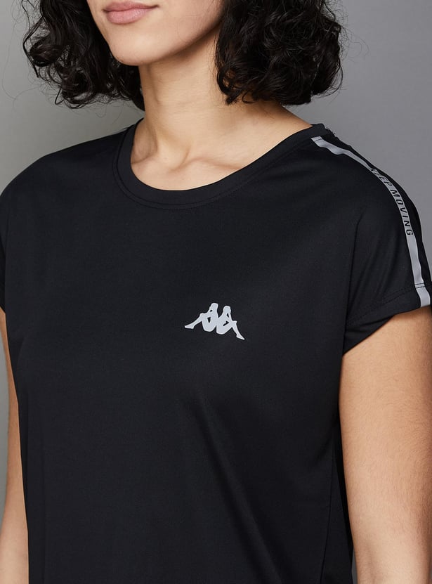 KAPPA Women Solid Round Neck Sports T-shirt