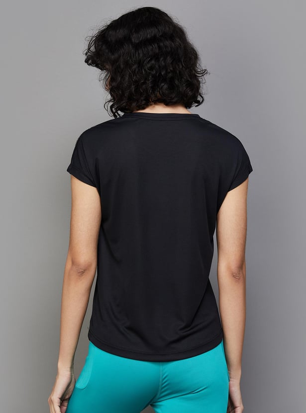 KAPPA Women Solid Round Neck Sports T-shirt