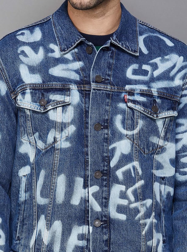 Buy LEVI'S Men Typographic Printed Denim Jacket from Levi's at