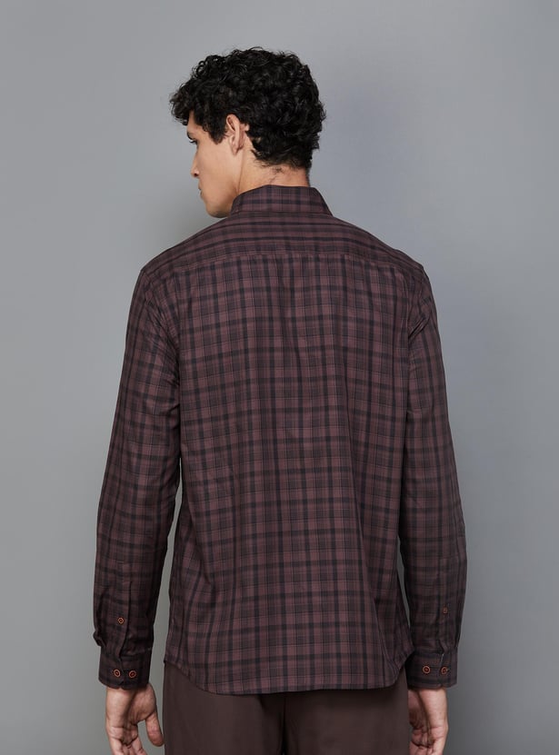 CODE Men Checked Slim Fit Casual Shirt