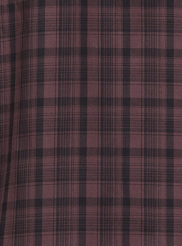 CODE Men Checked Slim Fit Casual Shirt