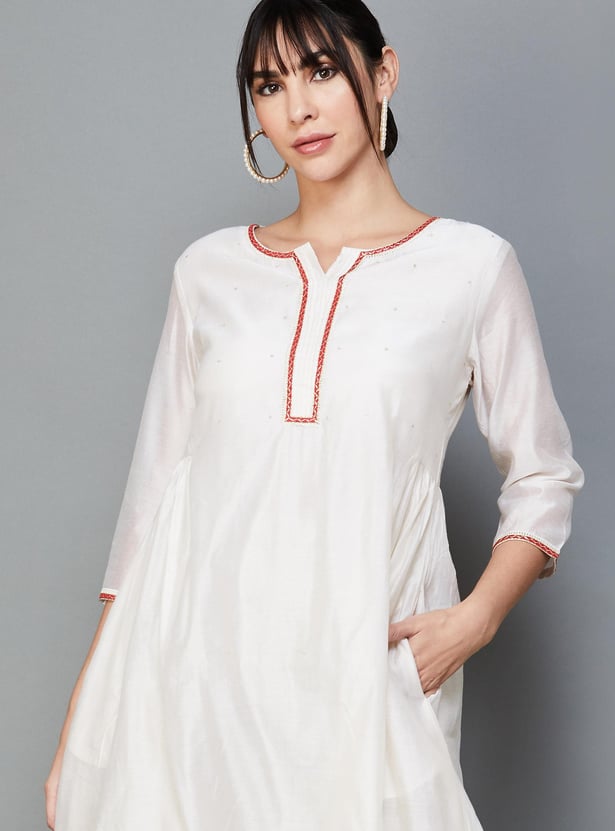 MELANGE Women Solid A-Line Kurta