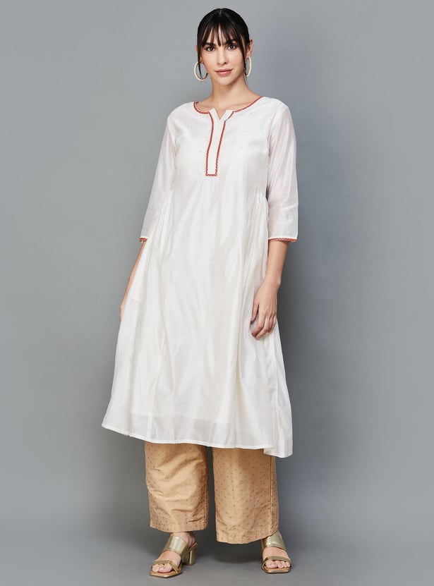 MELANGE Women Solid A-Line Kurta