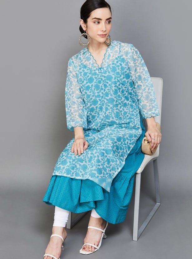 MELANGE Women Printed Layered Kurta