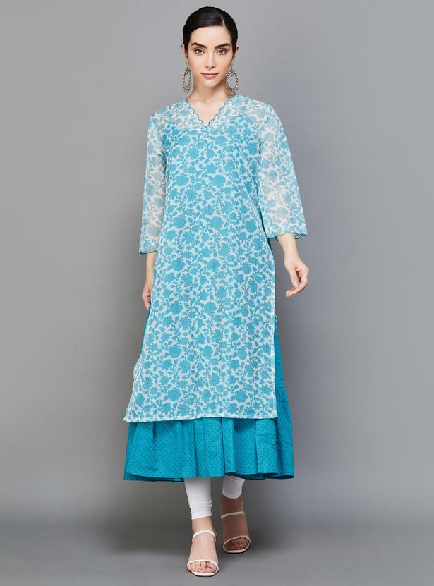 MELANGE Women Printed Layered Kurta