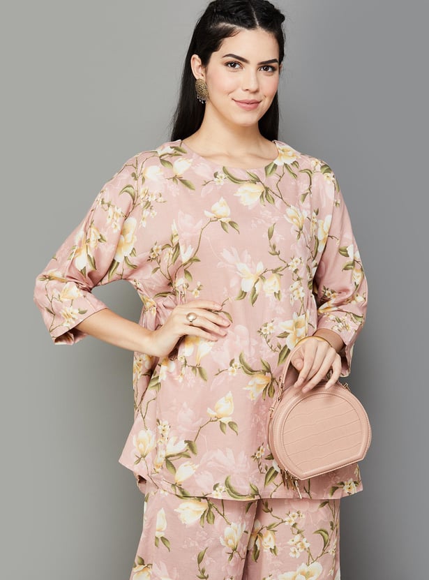 MELANGE Women Floral Printed Straight Tunic