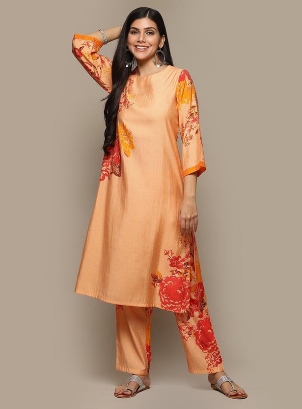 BIBA Women Printed Kurta with Straight Pants