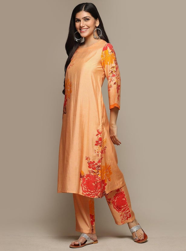 BIBA Women Printed Kurta with Straight Pants