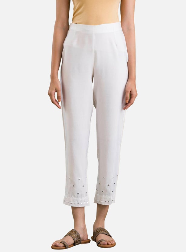 SWUN Original Embroidered Pants L Buy online Women Black