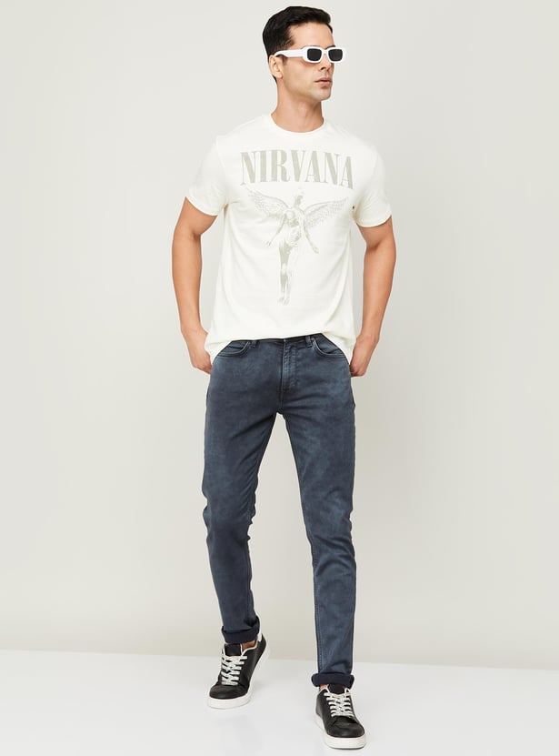 Buy FREE AUTHORITY Men Nirvana Typographic Printed Crew Neck