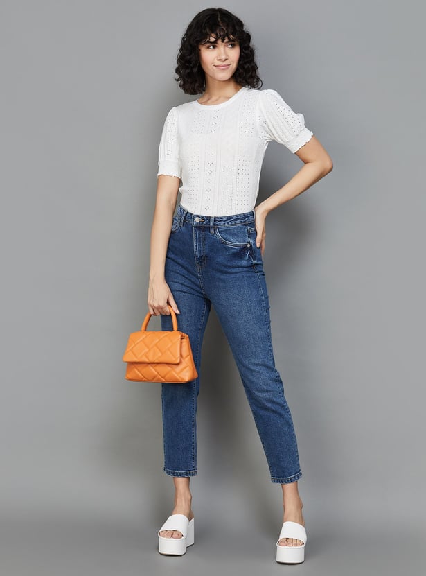 FAME FOREVER Women Schiffli Knit Top