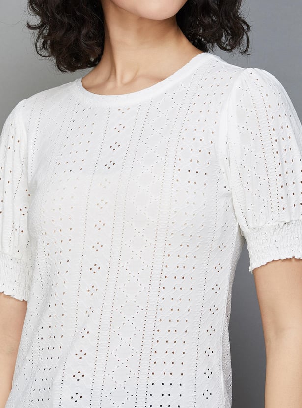FAME FOREVER Women Schiffli Knit Top
