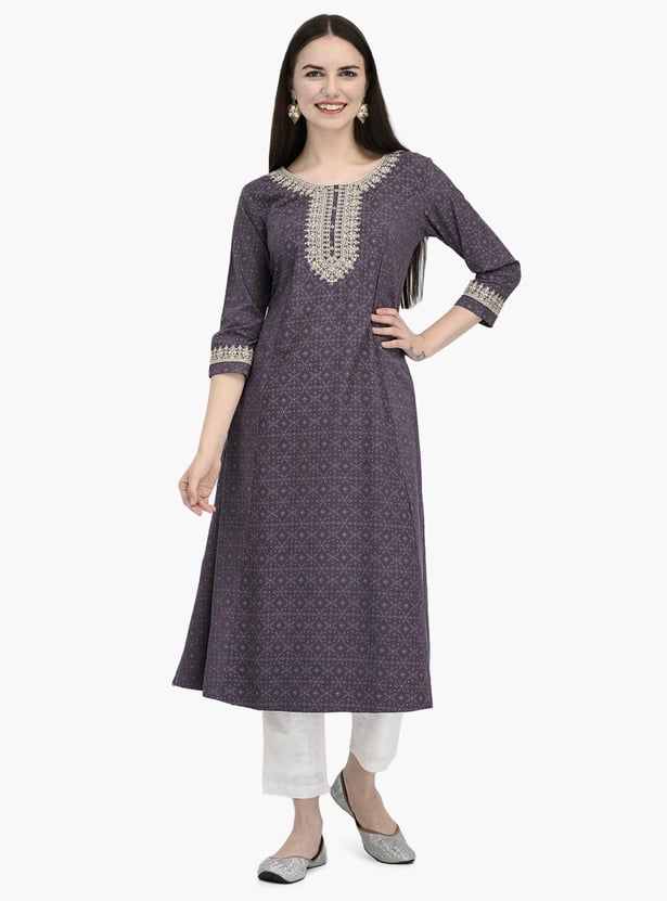 SPAN Women Printed A-Line Kurta