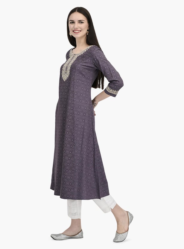 SPAN Women Printed A-Line Kurta