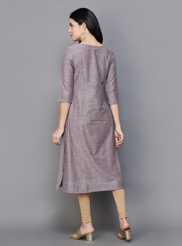 SPAN Women Woven Straight Kurta