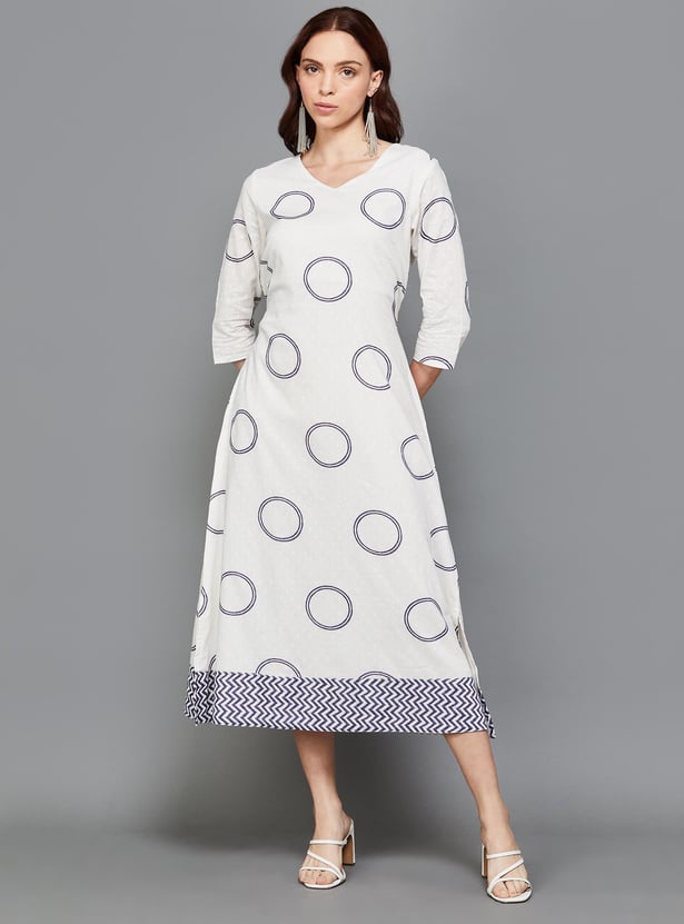 COLOUR ME Women Printed A-line Dress