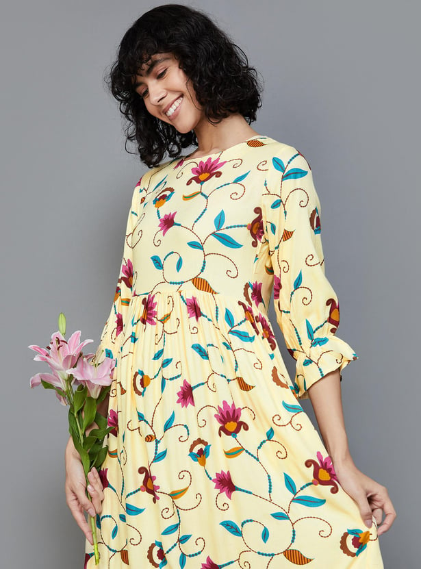 COLOUR ME Women Floral Printed A-Line Dress