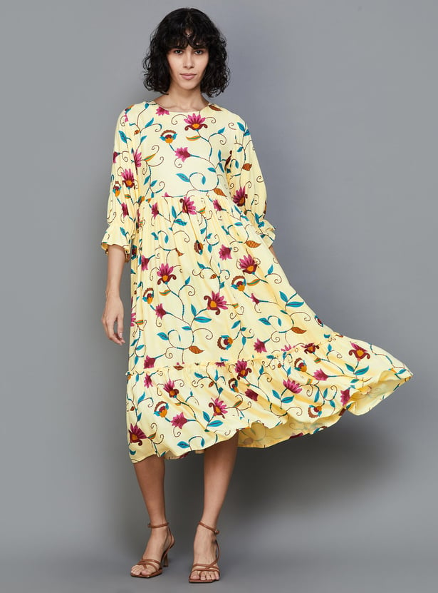 COLOUR ME Women Floral Printed A-Line Dress