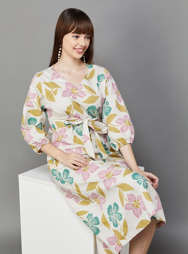 COLOUR ME Women Floral Printed A-Line Dress