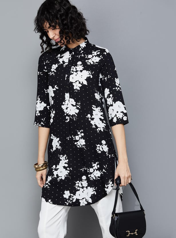 COLOUR ME Women Printed Collared Tunic