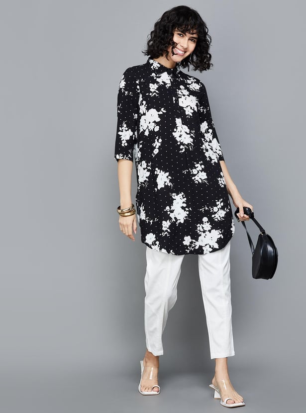 COLOUR ME Women Printed Collared Tunic