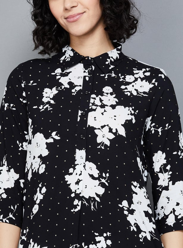 COLOUR ME Women Printed Collared Tunic