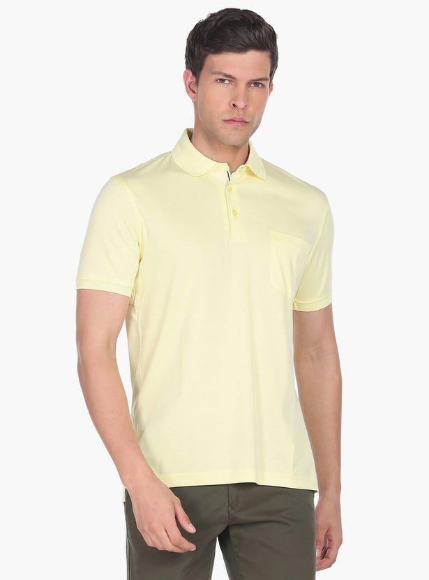 ARROW Men Solid Regular Fit Polo T-shirt