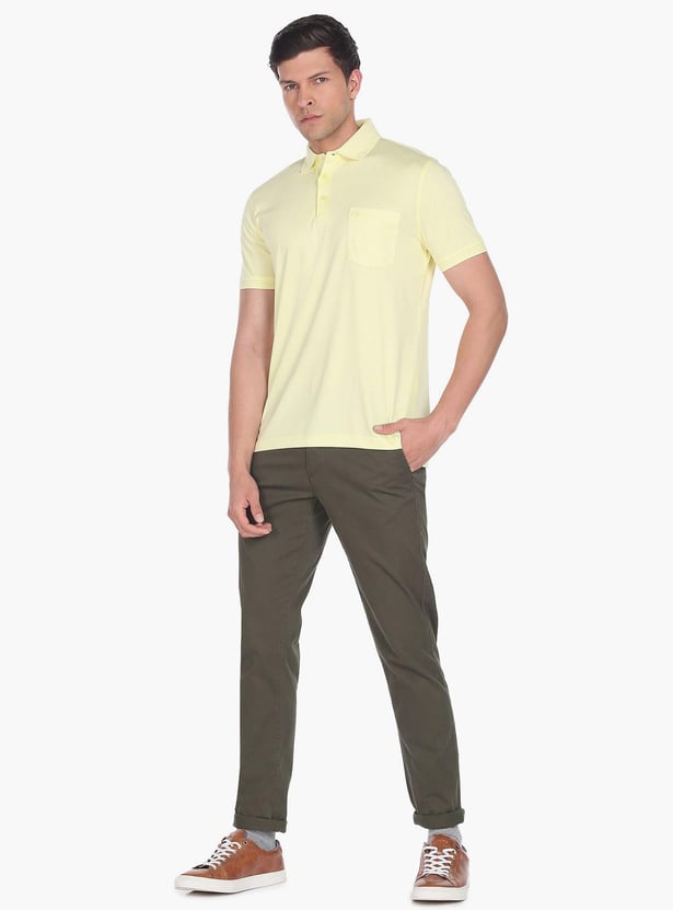 ARROW Men Solid Regular Fit Polo T-shirt