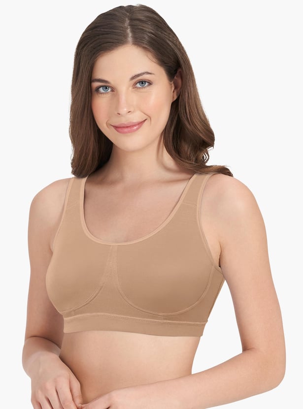 AMANTE Solid Padded Non-Wired Slip-On Bra