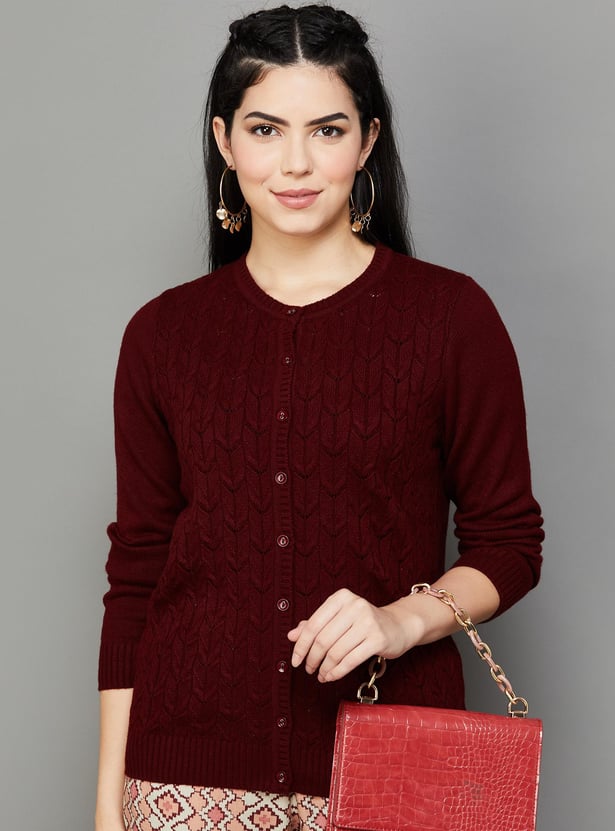 MELANGE Women Knitted Cardigan