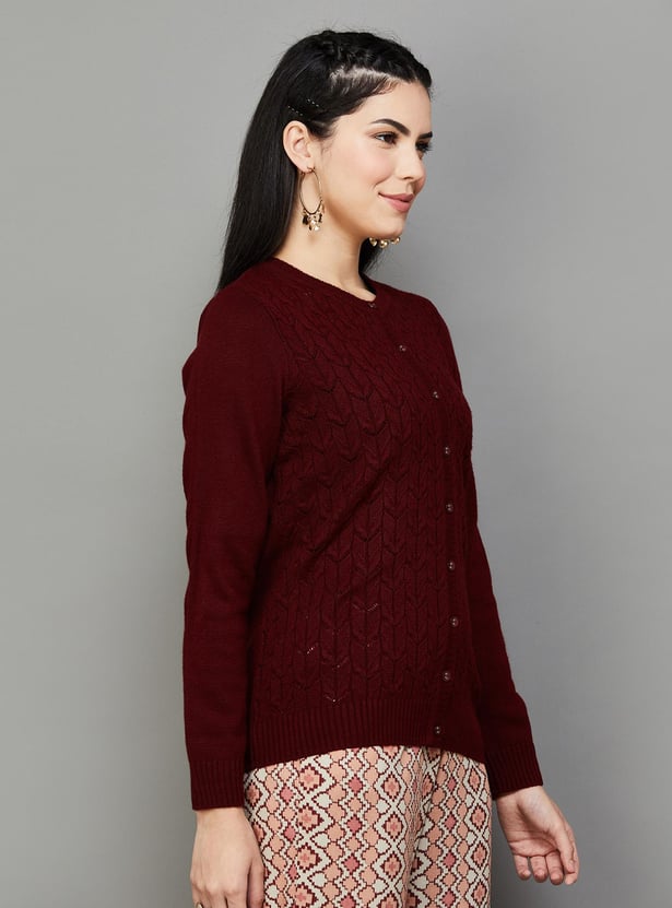 MELANGE Women Knitted Cardigan