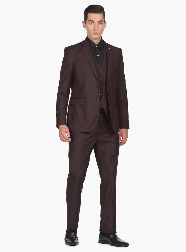 ARROW Men Notch Lapel Collar Patterned Three Piece Suit