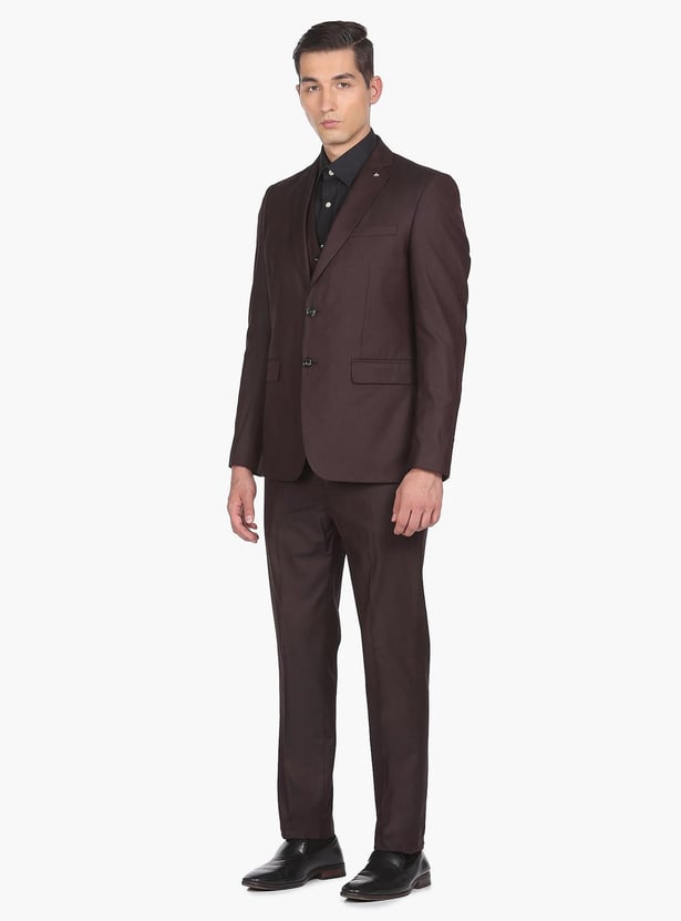 ARROW Men Notch Lapel Collar Patterned Three Piece Suit